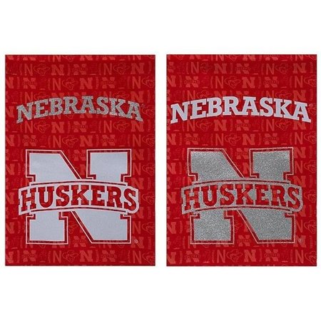 EVERGREEN ENTERPRISES Nebraska Cornhuskers Suede Glitter Accented Double Sided Garden Flag 841213689